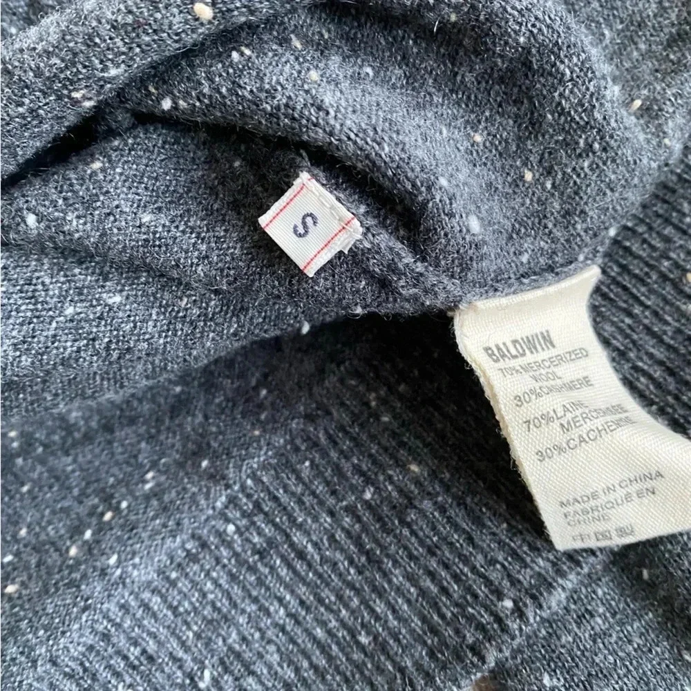 Baldwin Sweater Men’s Small Wool Cashmere Gray